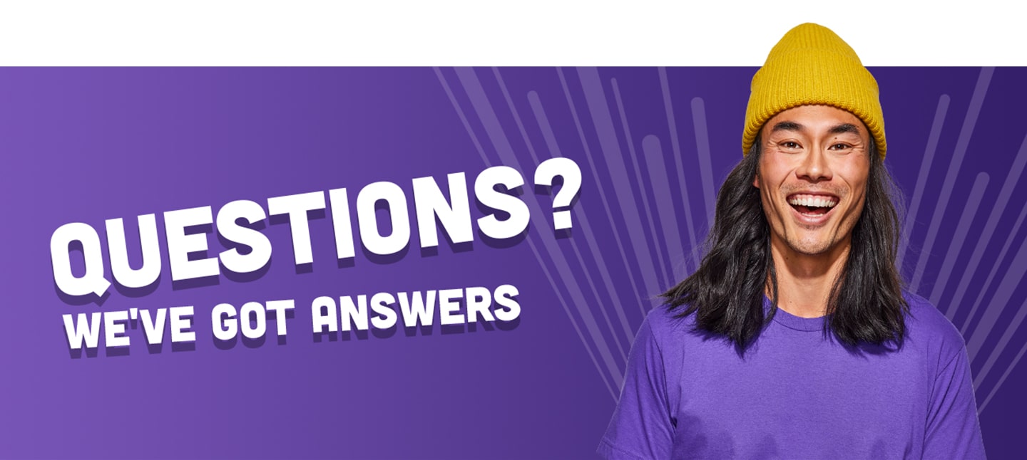 Man with a question. "Questions? We've Got Answers"